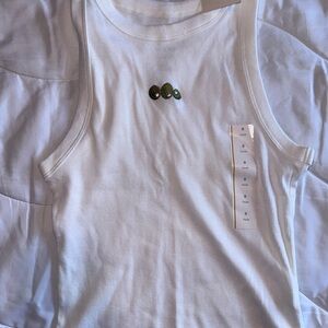 A New Day Embroidered Olive Tank